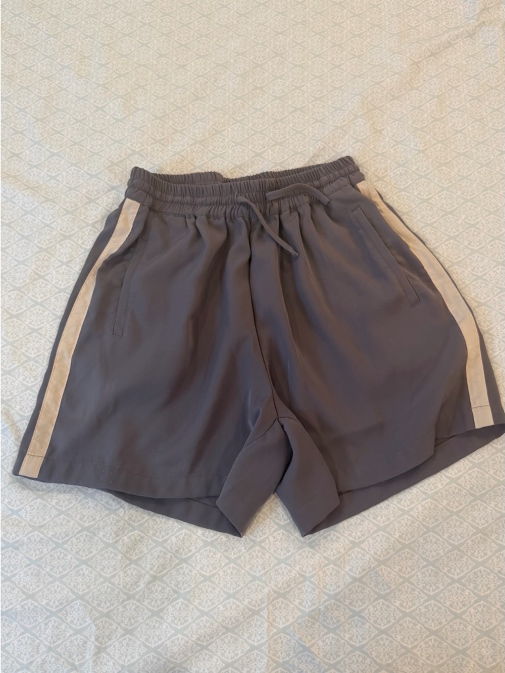 High Waisted Tailored Shorts | Gray Side Stripe Casual Chic Shorts